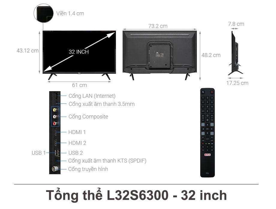 Smart Tivi TCL L32S6300 32 inch