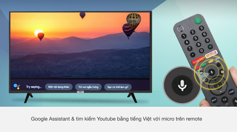 Dễ dàng tìm kiếm và điều khiển tivi bằng giọng nói tiếng Việt nhờ remote thông minh và Google Assistant