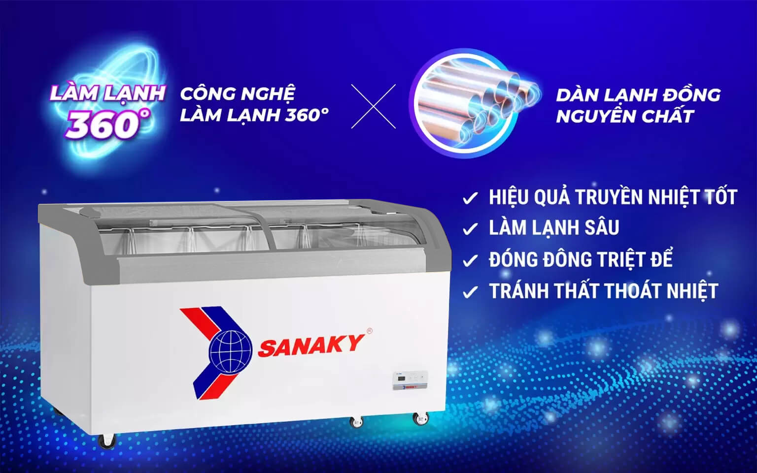 Công nghệ làm lạnh 360 độ trên tủ đông Sanaky VH-899KA