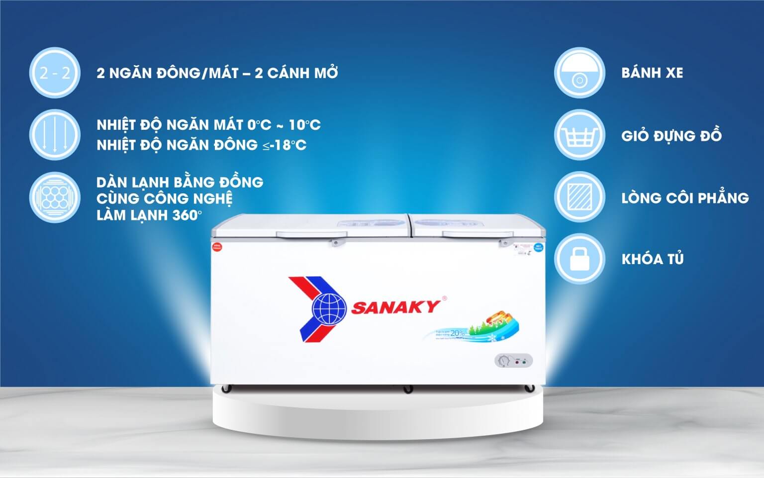 Tổng quan tủ đông Sanaky VH-6699W1