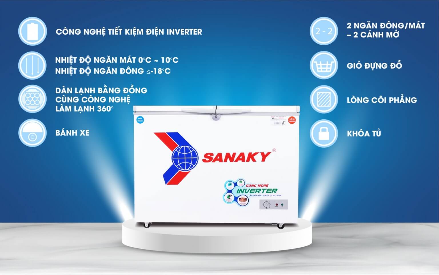 Tủ đông Inverter Sanaky VH-2599W3