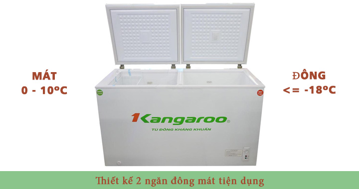 Tủ đông Kangaroo KG488C2 thiết kế tiện dụng