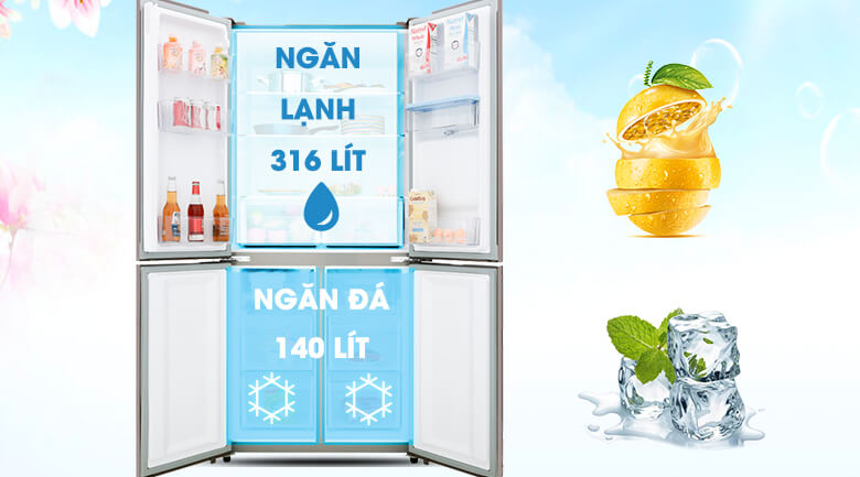 Tủ lạnh Aqua Inverter 456 lít AQR-IGW525EM(GB)