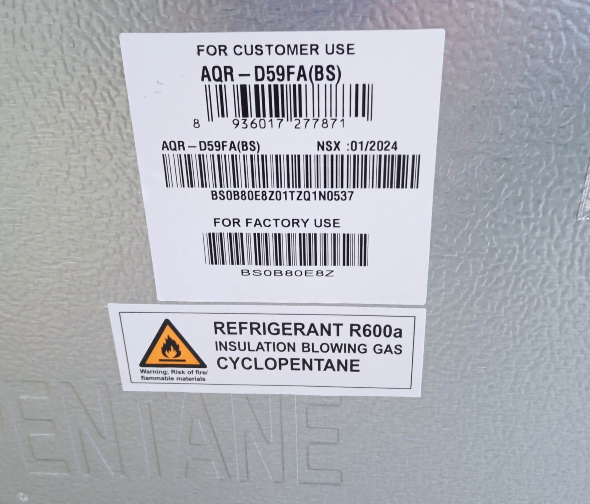 Tủ lạnh Aqua 50 lít AQR-D59FA(BS)