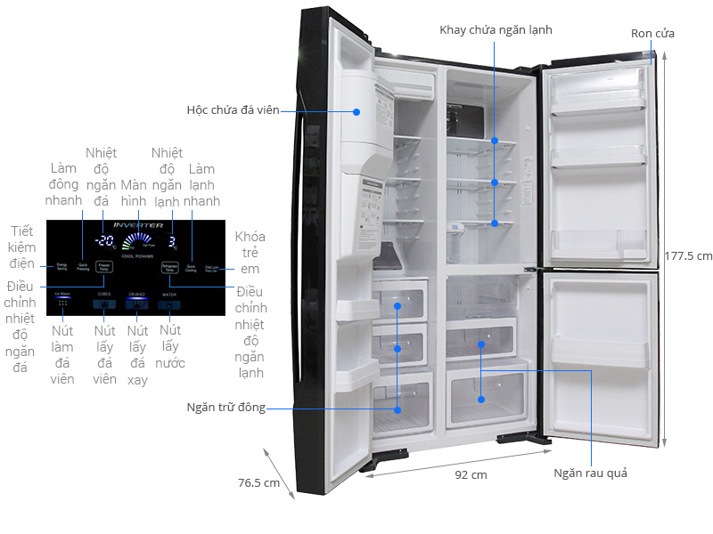 Tủ lạnh Hitachi R-M700GPGV2 sang trọng, hiện đại