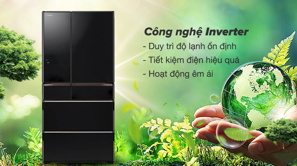 Tủ lạnh Hitachi Inverter 615 lít R-WX620KV(XK)
