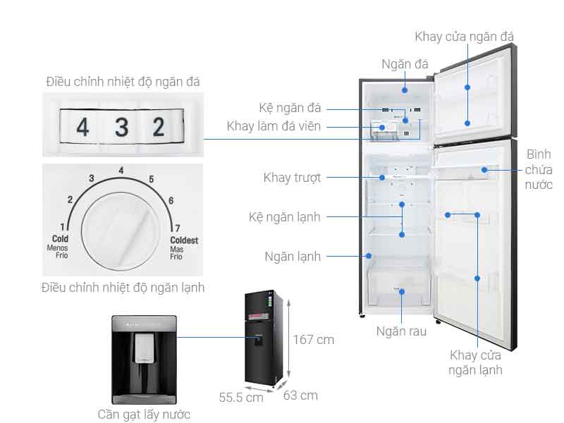 Tủ lạnh LG GN-D255BL Inverter 255 lít 