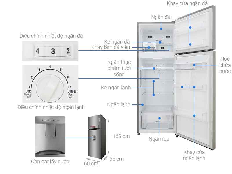 Tủ lạnh LG GN-D315S Inverter 315 lít