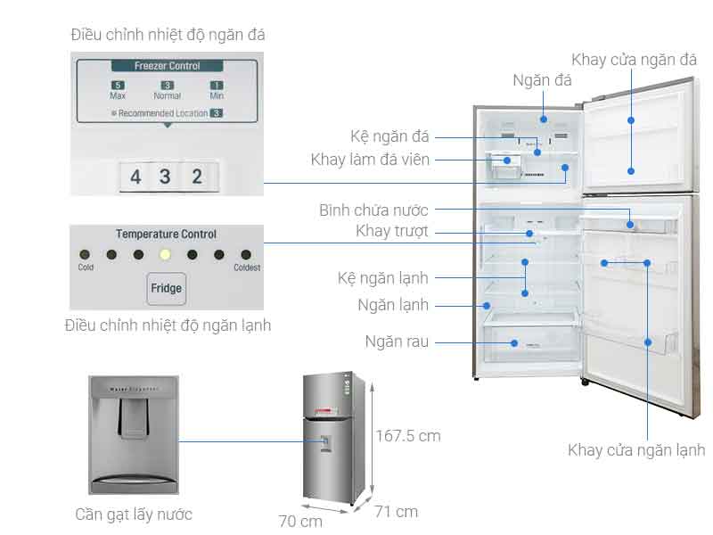 Tủ lạnh LG GN-D422PS Inverter 393 lít