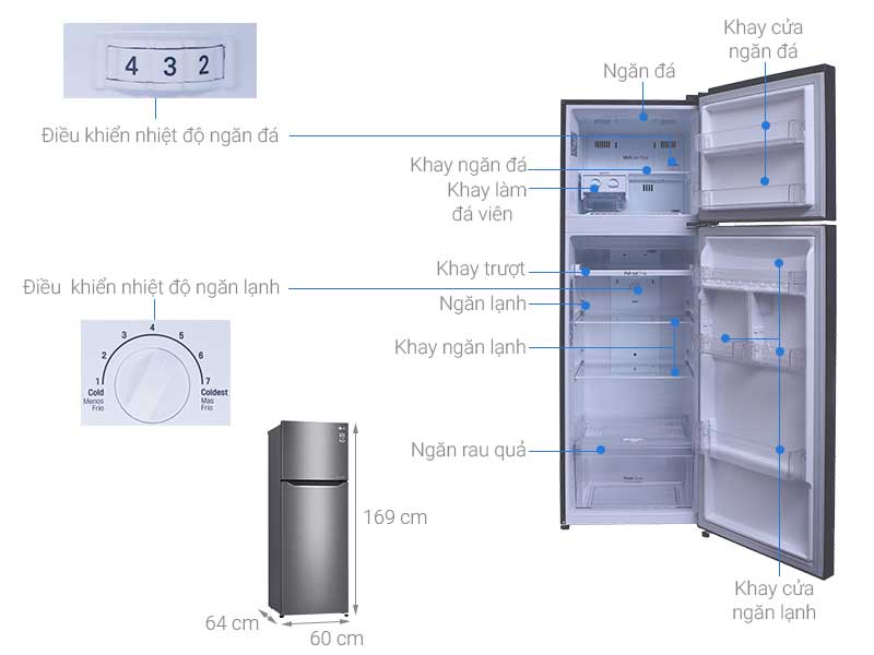 Tủ lạnh LG GN-L315PS Inverter 315 lít 