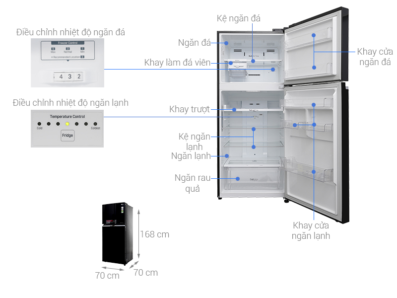 Tủ lạnh LG GN-L422GB inverter 393 lít