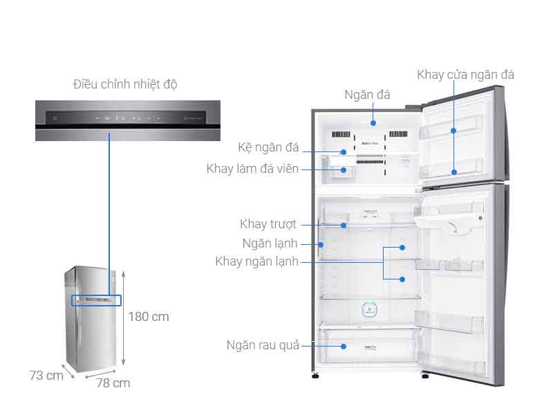 Tủ lạnh LG GN-L702S Inverter 506 lít