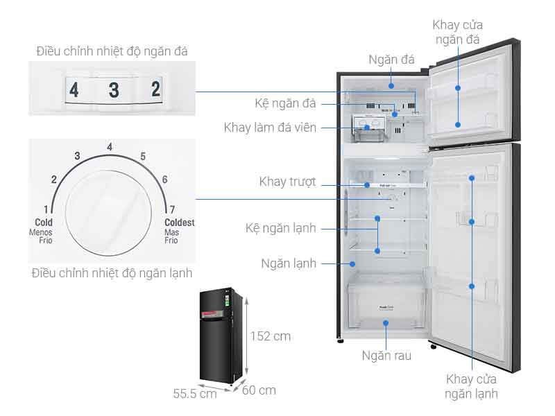 Tủ lạnh LG GN-M208BL Inverter 208 lít 