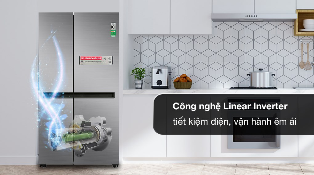 Tủ lạnh LG Inverter 649 Lít GR-B257JDS - Linear Inverter