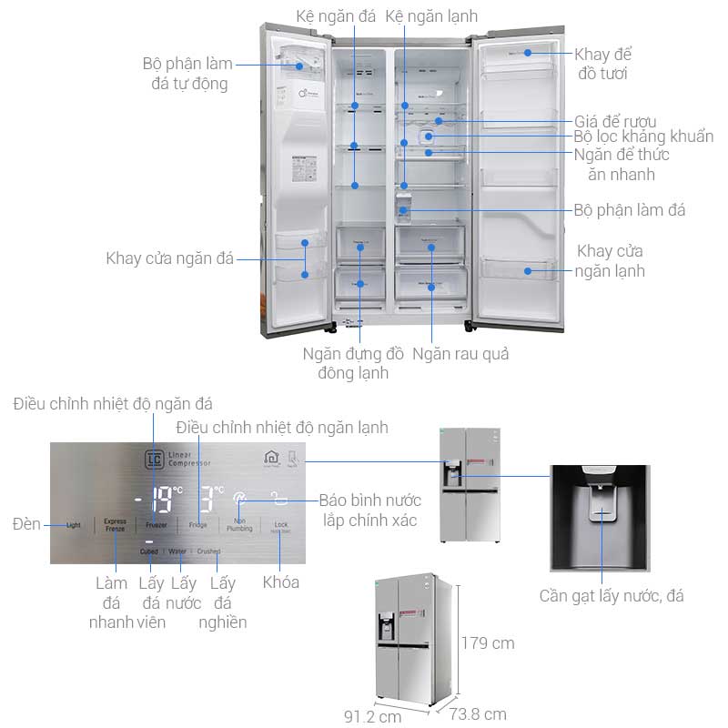 Tủ Lạnh SBS LG GR-D247JS