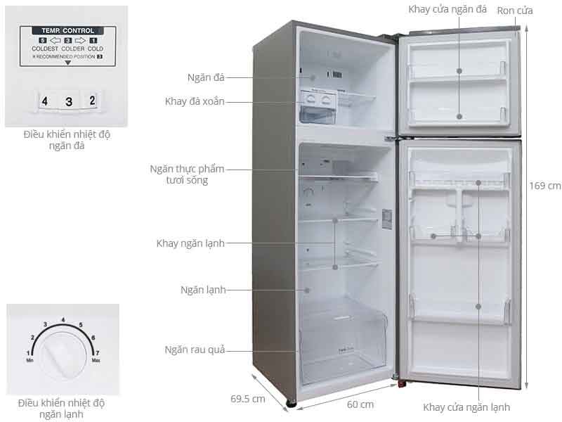 Tủ lạnh LG GR-L333BS Inverter 315 lít 