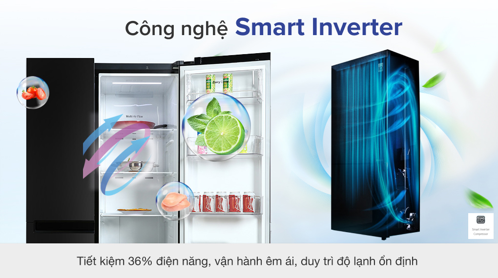 Tủ lạnh LG Inverter 649 Lít GR-B257WB - Smart Inverter