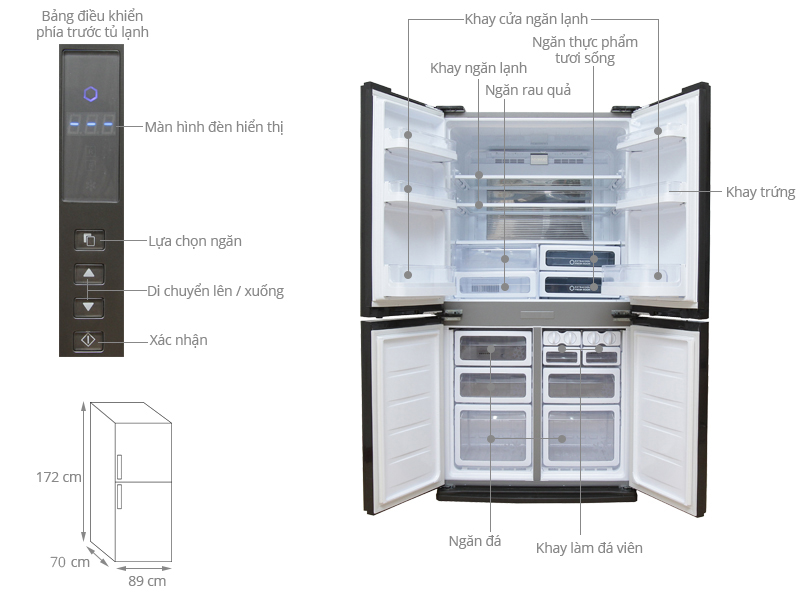 tủ lạnh sharp SJ-FX-630V-ST