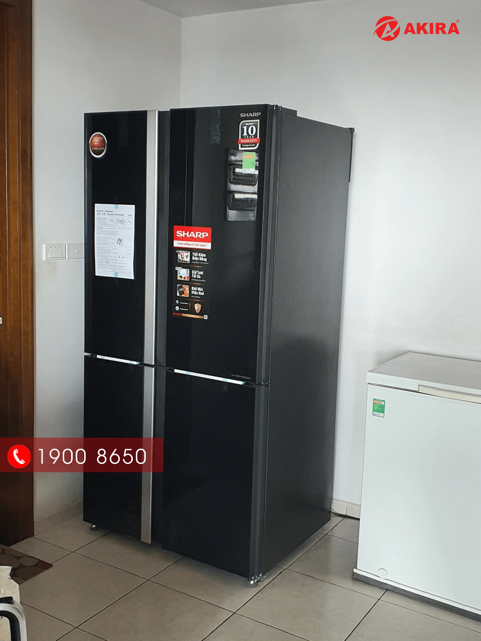 Hình ảnh thực tế tủ lạnh Sharp SJ-FX688VG-BK