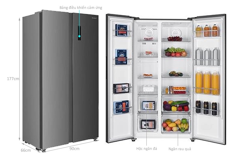 Tủ Lạnh SBS Sharp Inverter 442 lít SJ-SBX440V-DS