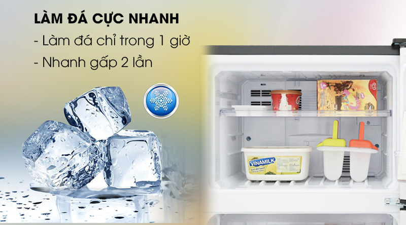 Tiện lợi với tính năng làm đá cực nhanh trong 1 giờ