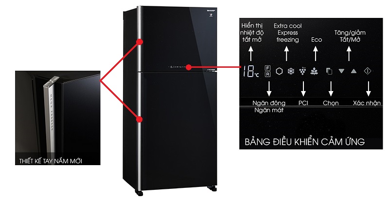 tủ lạnh sharp SJ-XP650PG-BK