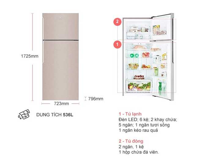 Tủ lạnh Electrolux ETB5400B-G