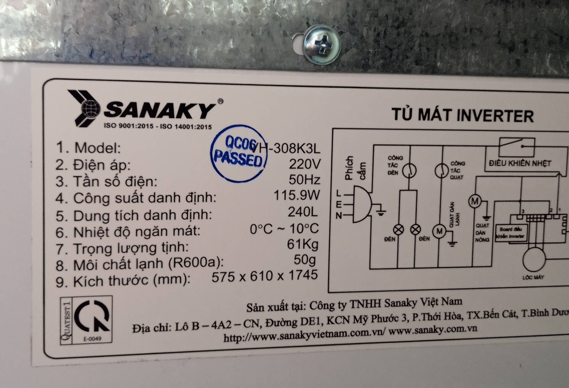 Tủ mát Inverter Sanaky VH-308K3L
