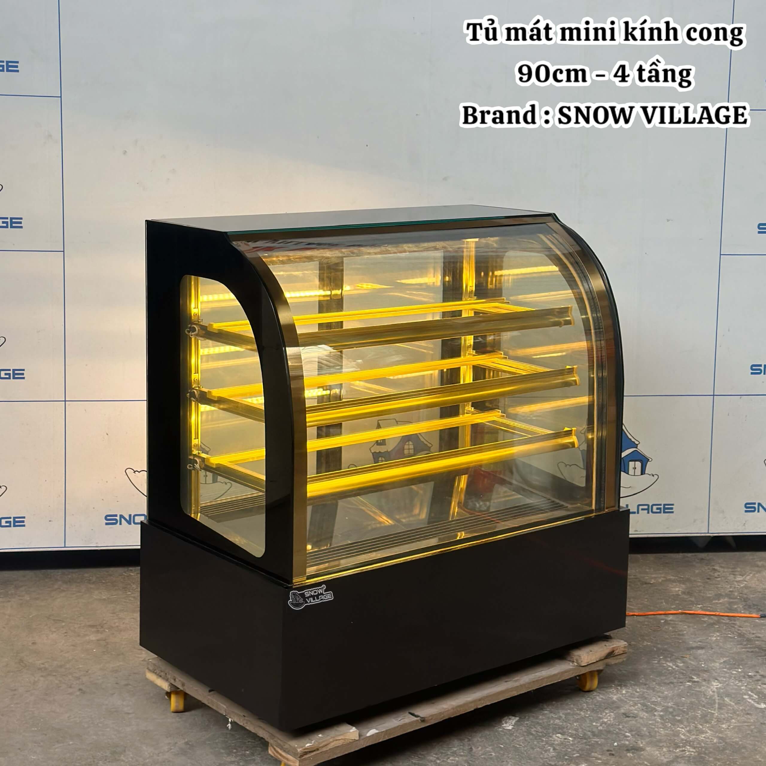 Tủ mát mini kính cong Snow VIllage 4 TẦNG GB-100-4T