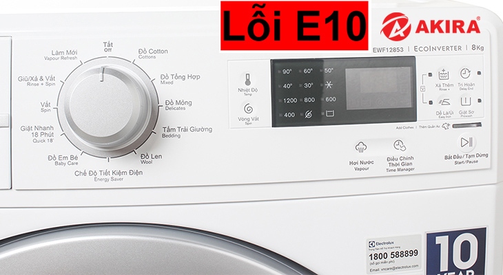 máy giặt Electrolux báo lỗi e10