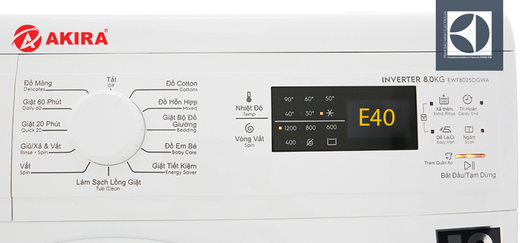 Máy giặt electrolux báo lỗi e40